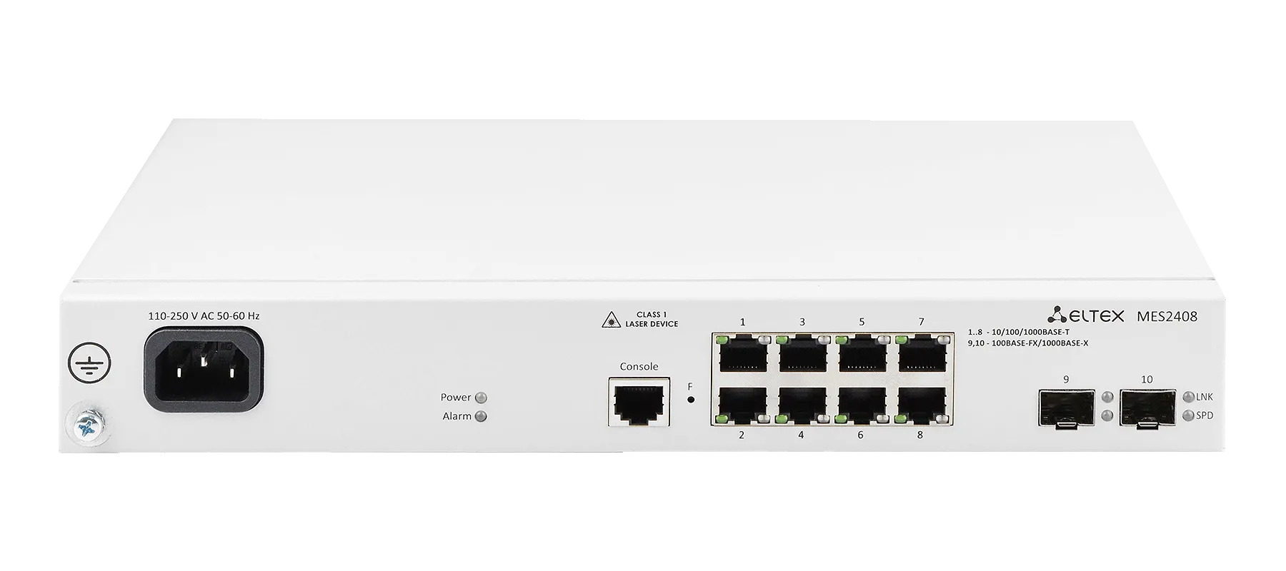 Ethernet-коммутатор MES2408C, 8x1G RJ45 + 2xCombo (RJ45/SFP), L2, 220V AC
